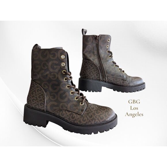 GBG Los Angeles Women NWOT  GBG Los Angeles Lug Sole Lace-Up Hiker Combat Style Boot Sz 8M